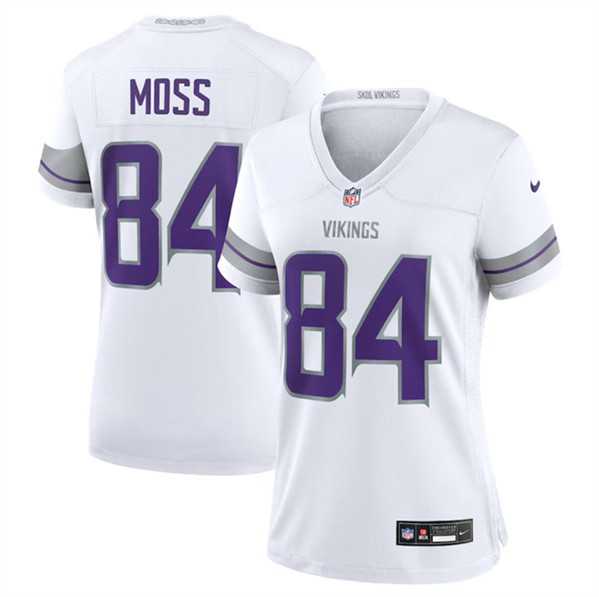 Womens Minnesota Vikings #84 Randy Moss White Winter Warrior Limited Football Stitched Jersey Dzhi->women nfl jersey->Women Jersey
